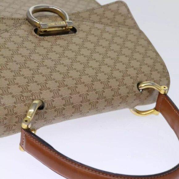 CELINE Macadam Canvas Hand Bag Beige Auth - Picture 10 of 16